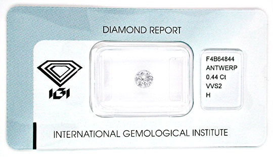 Foto 1 - Diamant IGI, Top Brillant 0,44ct Weiss Wesselton, D5546