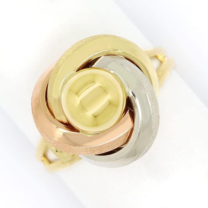Foto 2 - Schmuckset Collier, Ring, Ohrringe in 14K Tricolor Gold, Q1600