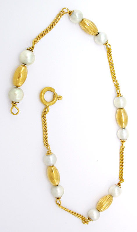 Foto 2 - Juwelier, Gelbgold-Armband, schöne Perlen! 18Karat/750, S0667