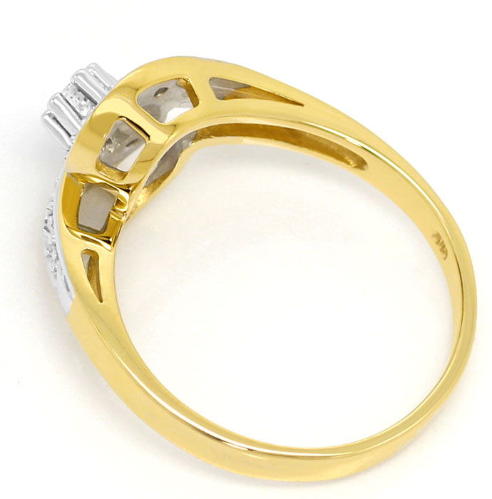 Foto 3 - Damen Ring mit Brillant und Diamanten in 14 Karat Gold, S3458