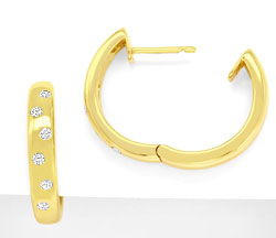 Foto 1 - Diamant Creolen Ohrringe mit 0,24ct Brillanten Gelbgold, S4774