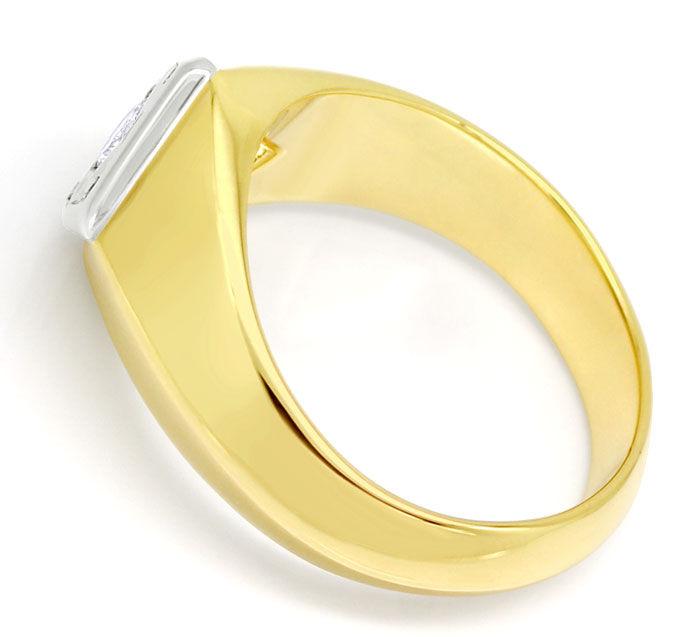 Foto 3 - Massiver Gold-Ring mit 0,15ct Brillant in 585er Bicolor, S9676
